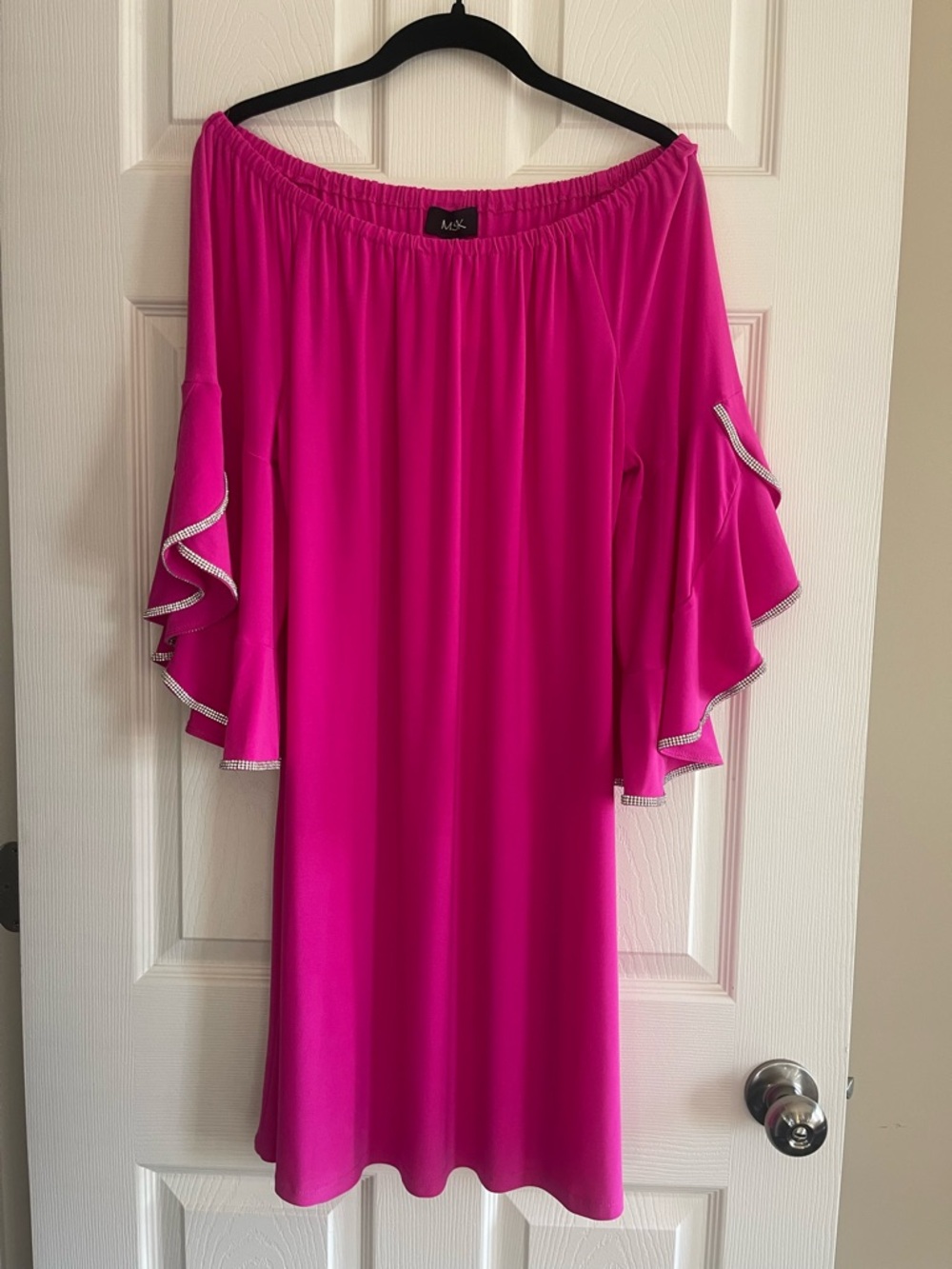 MSK Hot Pink Women's Ruffle-Sleeve Dress